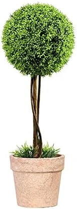 OAutoSjy Artificial Ball Shaped Tree Artificial Plants Potted Fake Topiary Single Ball Tree In Pot Simulation Plastic Faux Flower Ornament Tabletop Decorative Home Indoor Outdoor Decor, White Type 1 11 OAutoSjy Artificial Ball Shaped Tree Artificial Plants Potted Fake Topiary Single Ball Tree In Pot Simulation Plastic Faux Flower Ornament Tabletop Decorative Home Indoor Outdoor Decor, White Type 1 - Image 9
