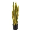 Artificial Sansevieria Snake Plant – 29.5-Inch Potted Fake Upward Foliage For Home Or Office Decoration – Pointed Polyester Leaves By Pure Garden -Artificial Trees Store 3174ESCiG1S