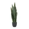 Worth Garden 3ft Artificial Snake Plant Fake Sansevieria Indoor Outdoor, 28 Thick Leaves Lifelike Faux Silk Plant, Home Decor Mother In Law Tongue Plant 35in, Black Pot & 20g Dry Moss Included, Green -Artificial Trees Store 31BVbswEHoL