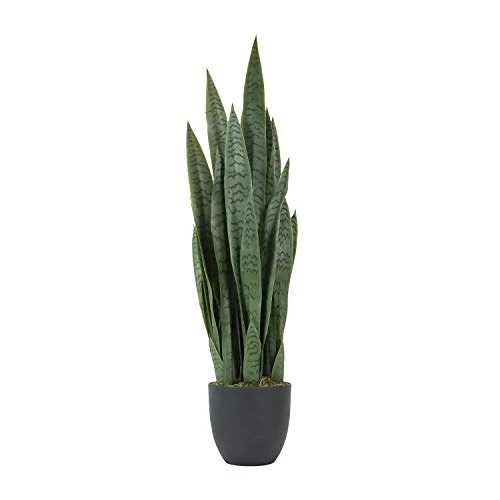 Worth Garden 3ft Artificial Snake Plant Fake Sansevieria Indoor Outdoor, 28 Thick Leaves Lifelike Faux Silk Plant, Home Decor Mother In Law Tongue Plant 35in, Black Pot & 20g Dry Moss Included, Green 3 Worth Garden 3ft Artificial Snake Plant Fake Sansevieria Indoor Outdoor, 28 Thick Leaves Lifelike Faux Silk Plant, Home Decor Mother In Law Tongue Plant 35in, Black Pot & 20g Dry Moss Included, Green