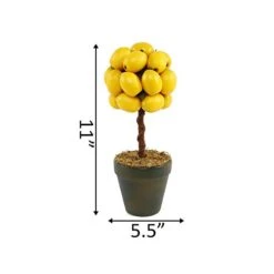 Flora Bunda 11" Tall Faux Artificial Fake Lemon Topiary Mini Tree In Ceramic Pot For Home Office Decorations -Artificial Trees Store 31CXq4sBgsL