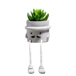 AEMYMTW Fake Potted Plants – Cute Artificial Succulents With Funny Ceramic Pot – Animated Hanging Plants Artificial Décor For Home And Office – Safe And Secure Packaging - 6.9 X 5.29 X 5.25 Inch