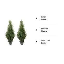 TWO Pre-potted 3' Artificial Cedar Topiary Outdoor Indoor Tree -Artificial Trees Store 31LRD1rpefL