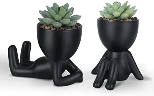 Galiejar Fake Succulents,Mini Succulents Plants Artificial With Ceramic Pots,Cute Home Decor Bathroom Decor Desk Decor Bedroom Decor Office Decor For Women (2Pack, Black) 8 Galiejar Fake Succulents,Mini Succulents Plants Artificial With Ceramic Pots,Cute Home Decor Bathroom Decor Desk Decor Bedroom Decor Office Decor For Women (2Pack, Black) - Image 6