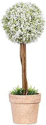 OAutoSjy Artificial Ball Shaped Tree Artificial Plants Potted Fake Topiary Single Ball Tree In Pot Simulation Plastic Faux Flower Ornament Tabletop Decorative Home Indoor Outdoor Decor, White Type 1 9 OAutoSjy Artificial Ball Shaped Tree Artificial Plants Potted Fake Topiary Single Ball Tree In Pot Simulation Plastic Faux Flower Ornament Tabletop Decorative Home Indoor Outdoor Decor, White Type 1 - Image 7