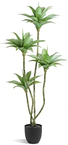 Waoops Artificial Trees Faux Water Lilies With 4 Heads In Pot 4.6 Ft Fake Tree Greenery Plants For Outdoor Indoor Decor Home Office Garden Housewarming Gift (4.6 Feet-1 Pack) 7 Waoops Artificial Trees Faux Water Lilies With 4 Heads In Pot 4.6 Ft Fake Tree Greenery Plants For Outdoor Indoor Decor Home Office Garden Housewarming Gift (4.6 Feet-1 Pack) - Image 5