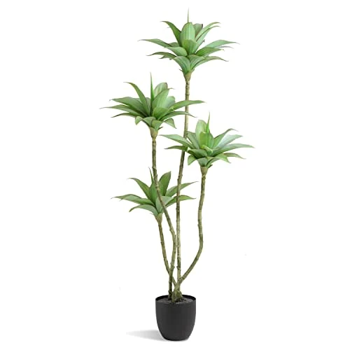 Waoops Artificial Trees Faux Water Lilies With 4 Heads In Pot 4.6 Ft Fake Tree Greenery Plants For Outdoor Indoor Decor Home Office Garden Housewarming Gift (4.6 Feet-1 Pack) 3 Waoops Artificial Trees Faux Water Lilies With 4 Heads In Pot 4.6 Ft Fake Tree Greenery Plants For Outdoor Indoor Decor Home Office Garden Housewarming Gift (4.6 Feet-1 Pack)