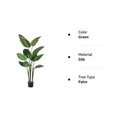 One 5 Foot Artificial Silk Bird Of Paradise Palm Tree Potted Plant 11 One 5 Foot Artificial Silk Bird Of Paradise Palm Tree Potted Plant -Artificial Trees Store 31rhaFTssIL