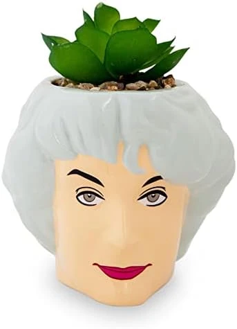 Silver Buffalo The Golden Girls Sophia Face Mini Ceramic Planter Decor | Official TV Show Collectible | Small Flower Pot For Indoor Plants, Includes Artificial Succulent | 3 Inches 10 Silver Buffalo The Golden Girls Sophia Face Mini Ceramic Planter Decor | Official TV Show Collectible | Small Flower Pot For Indoor Plants, Includes Artificial Succulent | 3 Inches - Image 8