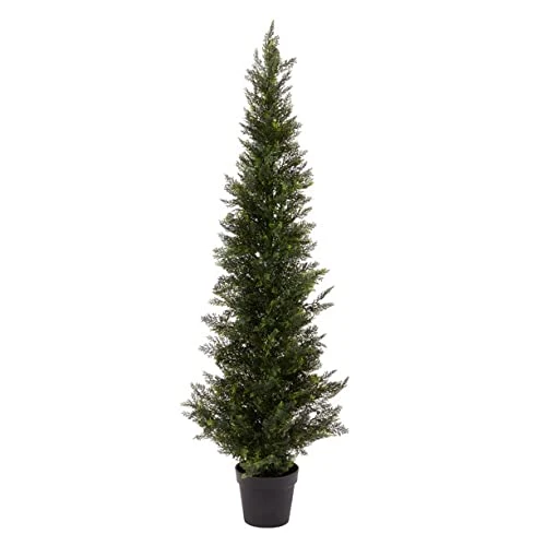 One 3 Foot Outdoor Artificial Cedar Topiary Tree Potted Plant 6 One 3 Foot Outdoor Artificial Cedar Topiary Tree Potted Plant - Image 4
