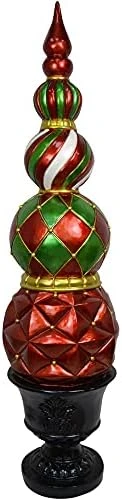 Fraser Hill Farm Christmas Pedestal Topiary Decoration | 4-Ft. Tall In Resin Urn | FFRS050-0FIN-RED, Red, Green, Black, Gold 9 Fraser Hill Farm Christmas Pedestal Topiary Decoration | 4-Ft. Tall In Resin Urn | FFRS050-0FIN-RED, Red, Green, Black, Gold - Image 7