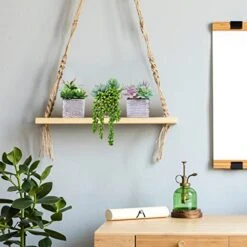 Set Of 3 Assorted Small Potted Succulents Plants Decoration Assorted Green Fake Succulents Plants In Rustic Wooden Pots For Home Living Room Bathroom Table Shelf Windowsill Office Desk Indoor Decor -Artificial Trees Store 4100QfSRD7L