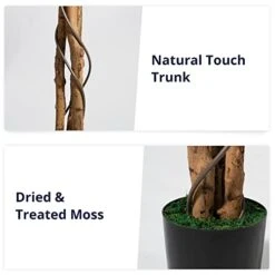 Cozy Castle Artificial Ficus Tree 71in - Faux Indoor Tree For Home Decor, Evergreen 6-Feet Tall Fake Tree Plant, Fake Floor Plant With Sturdy Plastic Nursery Pot For Living Room, Farmhouse, Office 12 Cozy Castle Artificial Ficus Tree 71in - Faux Indoor Tree For Home Decor, Evergreen 6-Feet Tall Fake Tree Plant, Fake Floor Plant With Sturdy Plastic Nursery Pot For Living Room, Farmhouse, Office -Artificial Trees Store 4109Xt30waL