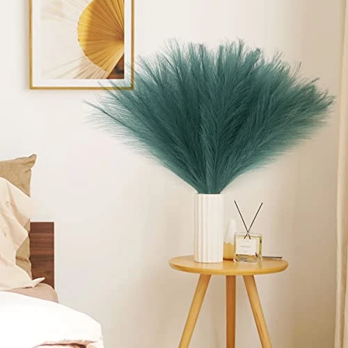 Eyamumo 7 Stems Faux Pampas Grass 17.7''/45cm Tall, Small Fluffy Pompas Decor, Fake Artificial Pampas Grass For Floor Vase Home Office Boho Decor, MalachiteGreen Faux Pompas Grass 7 Eyamumo 7 Stems Faux Pampas Grass 17.7''/45cm Tall, Small Fluffy Pompas Decor, Fake Artificial Pampas Grass For Floor Vase Home Office Boho Decor, MalachiteGreen Faux Pompas Grass - Image 5