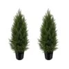 SeelinnS Artificial Cedar Pine Tree Christmas Tree Artificial Topiary Cedar Trees Potted UV Rated Plant For Home Decor Indoors And Outdoors 3FT Fake Plants Tall Artificial Plants Shrubs (2 Pack)