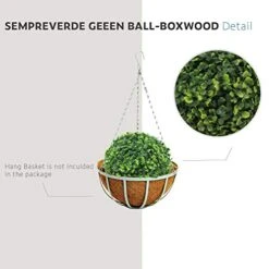 ECOOPTS 15" Artificial Topiary Ball Lifelike Plants Greeny Boxwood Decoration For Home Garden Porch Backyard Wedding Party Indoor Outdoor (1 Piece)