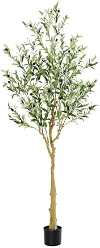 Nafresh Tall Faux Olive Tree,7ft(84in) Realistic Potted Silk Artificial Olive Tree, Fake Olive Trees Indoor With Green Leaves And Big Fruits For Home Office Living Room Bedroom Stairs Foyer Decor. 8 Nafresh Tall Faux Olive Tree,7ft(84in) Realistic Potted Silk Artificial Olive Tree, Fake Olive Trees Indoor With Green Leaves And Big Fruits For Home Office Living Room Bedroom Stairs Foyer Decor. - Image 6