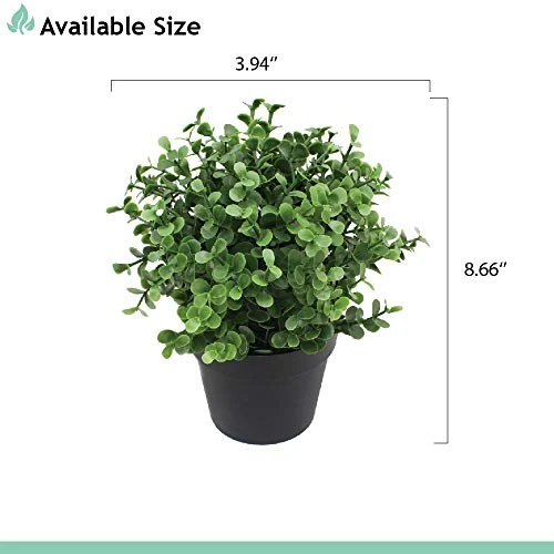 SunnyRoyal Artificial Mini Pant Potted Topiary Fake Buxus Boxwood Plants In Pot For Home/Indoor/Outdoor Décor 1 Pack 5 SunnyRoyal Artificial Mini Pant Potted Topiary Fake Buxus Boxwood Plants In Pot For Home/Indoor/Outdoor Décor 1 Pack - Image 3