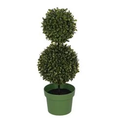 House Of Silk Flowers Artificial 19" Double Ball Boxwood Topiary