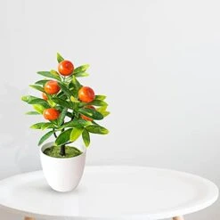FXforer 4Pcs Mini Artificial Fruit Tree Potted Bonsai Plant,Decorative Lifelike Berry,Apple,Orange,Peach Plants With White Vase,Fake Plants Arrangement Topiary For Home Office Desk Room Decoration 9 FXforer 4Pcs Mini Artificial Fruit Tree Potted Bonsai Plant,Decorative Lifelike Berry,Apple,Orange,Peach Plants With White Vase,Fake Plants Arrangement Topiary For Home Office Desk Room Decoration -Artificial Trees Store 414XYyUCtrS