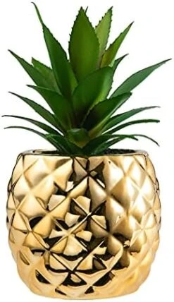 Golden Pineapple Ananas Potted Artificial Succulents Faux Plants Home Office Tabletop Decoration (Gold) 22 Golden Pineapple Ananas Potted Artificial Succulents Faux Plants Home Office Tabletop Decoration (Gold) -Artificial Trees Store 414vljQGM2S. AC