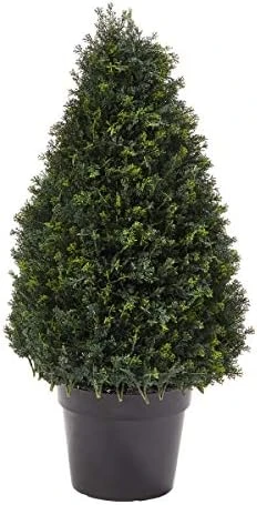 Home Pure Garden Artificial Cypress Topiary-23” Ball Style Faux Plant In Sturdy Realistic Indoor Or Outdoor Potted Shrub Décor 10 Home Pure Garden Artificial Cypress Topiary-23” Ball Style Faux Plant In Sturdy Realistic Indoor Or Outdoor Potted Shrub Décor - Image 8