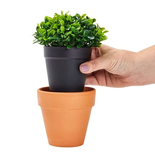 Juvale 3 Pack Mini Artificial Potted Fake Plants For Home Decor, Indoor Small Faux Topiaries For Room, Office Desk, Bathroom Greenery Decoration 6 Juvale 3 Pack Mini Artificial Potted Fake Plants For Home Decor, Indoor Small Faux Topiaries For Room, Office Desk, Bathroom Greenery Decoration - Image 4