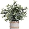 Ifreeside Small Potted Artificial Plants Plastic Fake Greenery Topiary Shrubs For Home Office Farmhouse Bathroom Tabletop Indoor Decor Green Rosemary -Artificial Trees Store 416DM8E3ubL