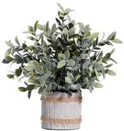 Ifreeside Small Potted Artificial Plants Plastic Fake Greenery Topiary Shrubs For Home Office Farmhouse Bathroom Tabletop Indoor Decor Green Rosemary