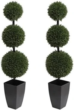 Momoplant Artificial Topiaries Ball Tree Outdoor, 3.3ft Fake Topiary Triple Ball Boxwood Trees(2 Pieces), Faux Shrubs Plants Potted Green Decorative Indoor Porch Or Garden(40inch) 12 Momoplant Artificial Topiaries Ball Tree Outdoor, 3.3ft Fake Topiary Triple Ball Boxwood Trees(2 Pieces), Faux Shrubs Plants Potted Green Decorative Indoor Porch Or Garden(40inch) -Artificial Trees Store 416ERCA23oL. AC