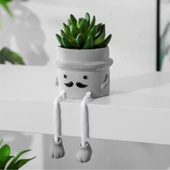 Zerzsy 3pcs Creative Artificial Succulents With Gray Flower Pots, Mini Potted Succulents For Home Decor And Gift Choice. -Artificial Trees Store 416NJwYuPhL