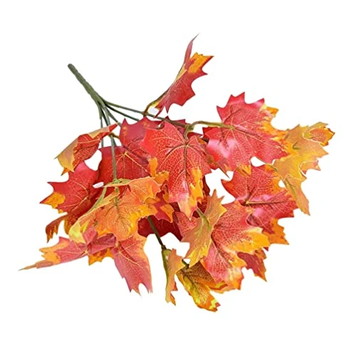 Sunrisee 2 Pcs Artificial Maple Shrubs Fake Plants Fall Maple Leaf Bunches For Halloween Home Garden Office Decor, 11.8'' 3 Sunrisee 2 Pcs Artificial Maple Shrubs Fake Plants Fall Maple Leaf Bunches For Halloween Home Garden Office Decor, 11.8''