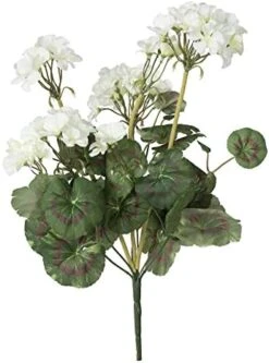 Vickerman Artificial 20" White Geranium Bush. Includes 4 Pieces Per Pack. -Artificial Trees Store 416pgHoDOXL. AC