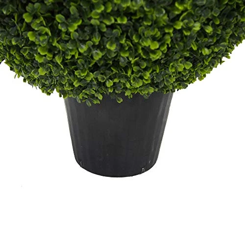 Vickerman Everyday 24 Inch Artificial Boxwood Topiary Ball - UV Resistant Indoor Outdoor - Potted Natural Green - Home Patio Tabletop Faux Bush Decoration 4 Vickerman Everyday 24 Inch Artificial Boxwood Topiary Ball - UV Resistant Indoor Outdoor - Potted Natural Green - Home Patio Tabletop Faux Bush Decoration - Image 2