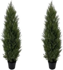 SeelinnS Artificial Cedar Pine Tree Christmas Tree Artificial Topiary Cedar Trees Potted UV Rated Plant For Home Decor Indoors And Outdoors 3FT Fake Plants Tall Artificial Plants Shrubs (2 Pack) -Artificial Trees Store 4182zSuhrQL. AC