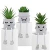 Creative Succulent Plants Potted, Mini Artificial Decorative Potted Plants With Grey Pots - Set Of 3 -Artificial Trees Store 41A6c3oPUTL