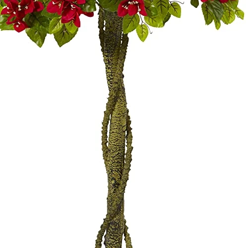 Nearly Natural 5’ Bougainvillea Artificial Topiary Tree, Red,26"D X 26"W X 5'H 4 Nearly Natural 5’ Bougainvillea Artificial Topiary Tree, Red,26"D X 26"W X 5'H - Image 2