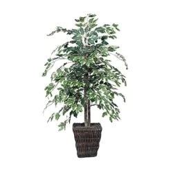 Vickerman 4' Artificial Variegated Focus Bush In Square Willow