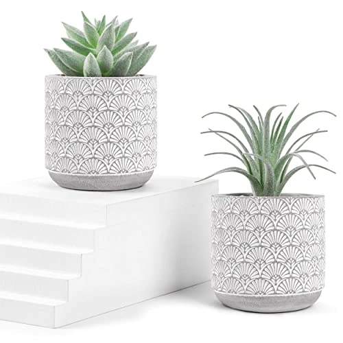 Der Rose 2 Packs Fake Plants Artificial Succulents Plants In Pots For Home Boho Decor Indoor 3 Der Rose 2 Packs Fake Plants Artificial Succulents Plants In Pots For Home Boho Decor Indoor