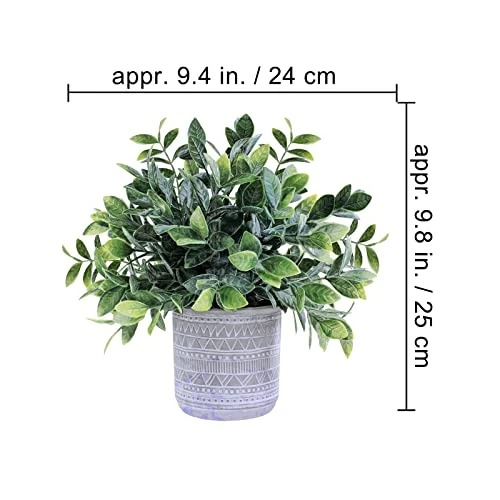 Set Of 3 Assorted Small Potted Plants Fake Eucalyptus And Rosemary Plants In Gray Geometric Concrete Ceramic Pots For Gifts Home Kitchen Office Shelf Table Desk Modern Indoor Outdoor Greenery Decor 4 Set Of 3 Assorted Small Potted Plants Fake Eucalyptus And Rosemary Plants In Gray Geometric Concrete Ceramic Pots For Gifts Home Kitchen Office Shelf Table Desk Modern Indoor Outdoor Greenery Decor - Image 2