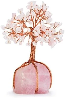 Money Tree Crystal Rose Quartz Pink Healing Tree Quartz Tree Natural Rose Quartz Of Life Ornament Reiki Crystals Feng Shui Luck Figurine For Office Home Table Decoration Wealth And Health -Artificial Trees Store 41BksmupG5L. AC