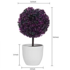 MyGift Tabletop Artificial Topiary Indoor Decor, Fake Plants Faux Purple Boxwood Ball Tree With White Planter Pots, Set Of 2 10 MyGift Tabletop Artificial Topiary Indoor Decor, Fake Plants Faux Purple Boxwood Ball Tree With White Planter Pots, Set Of 2 -Artificial Trees Store 41BzW1NpwUL