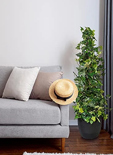 Serene Spaces Living Artificial Ivy Vine Topiary Tree, Natural Touch And Feel In Your Home Decor With Realistic Design, Sold Individually, Measures 32" Tall And 9" Diameter 4 Serene Spaces Living Artificial Ivy Vine Topiary Tree, Natural Touch And Feel In Your Home Decor With Realistic Design, Sold Individually, Measures 32" Tall And 9" Diameter - Image 2