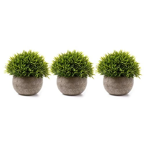 T4U 3PCS Artificial Plastic Potted Plant Fake Green Grass Faux Plant With Pot For Home Office Indoor Décor 3 T4U 3PCS Artificial Plastic Potted Plant Fake Green Grass Faux Plant With Pot For Home Office Indoor Décor