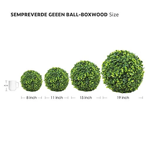 ECOOPTS 15" Artificial Topiary Ball Lifelike Plants Greeny Boxwood Decoration For Home Garden Porch Backyard Wedding Party Indoor Outdoor (1 Piece) 4 ECOOPTS 15" Artificial Topiary Ball Lifelike Plants Greeny Boxwood Decoration For Home Garden Porch Backyard Wedding Party Indoor Outdoor (1 Piece) - Image 2