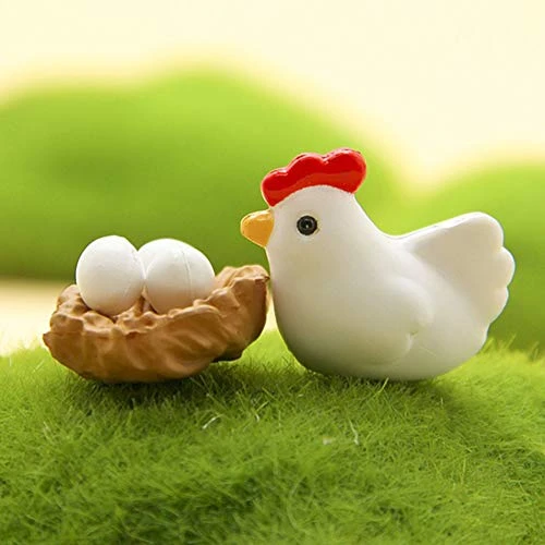 Everd1487HH 12Pcs Miniature Hen Chicken Family Egg Statue Figurine Garden Decor,Novely And Funny Home Ornaments Children Gift-one 4 Everd1487HH 12Pcs Miniature Hen Chicken Family Egg Statue Figurine Garden Decor,Novely And Funny Home Ornaments Children Gift-one - Image 2