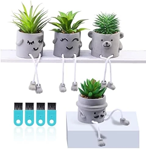 Iuuidu Artificial Potted Plant, Faux Succulent In Pot Emotional Cement Potted Plant Animated Artificial Succulents Decor For Home Living Room Bedroom And Office(Shy) 15 Iuuidu Artificial Potted Plant, Faux Succulent In Pot Emotional Cement Potted Plant Animated Artificial Succulents Decor For Home Living Room Bedroom And Office(Shy) - Image 13