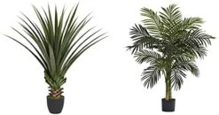 Nearly Natural 4' Spiked Agave Plant, Green & 43in. Dracaena Silk (Real Touch) Artificial Plant, Green 17 Nearly Natural 4' Spiked Agave Plant, Green & 43in. Dracaena Silk (Real Touch) Artificial Plant, Green -Artificial Trees Store 41EPA8Qq0UL. AC