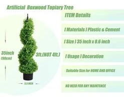 3ft Artificial Spiral Topiary,Faux Topiary Trees ,Artificial Boxwood Plants,Topiary Trees Artificial Outdoor 2 Pack,Fake Plant Green Decor For Outdoor And Indoor,Topiaries For Front Porch Set Of Two -Artificial Trees Store 41FcTDUurrL