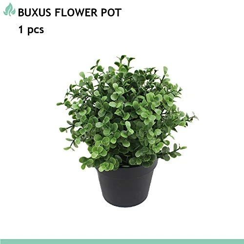 SunnyRoyal Artificial Mini Pant Potted Topiary Fake Buxus Boxwood Plants In Pot For Home/Indoor/Outdoor Décor 1 Pack 4 SunnyRoyal Artificial Mini Pant Potted Topiary Fake Buxus Boxwood Plants In Pot For Home/Indoor/Outdoor Décor 1 Pack - Image 2